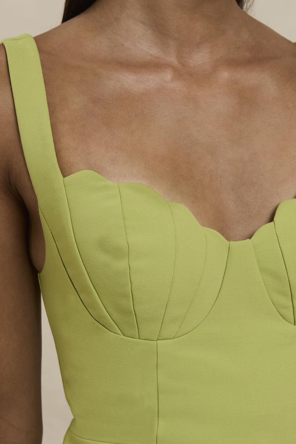 Venus Shell Midi Dress - Pistachio Green - Image 3