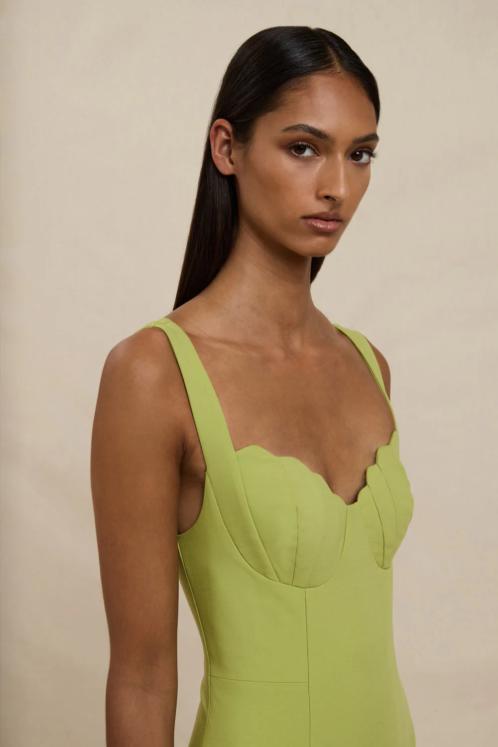 Venus Shell Midi Dress - Pistachio Green - Image 4