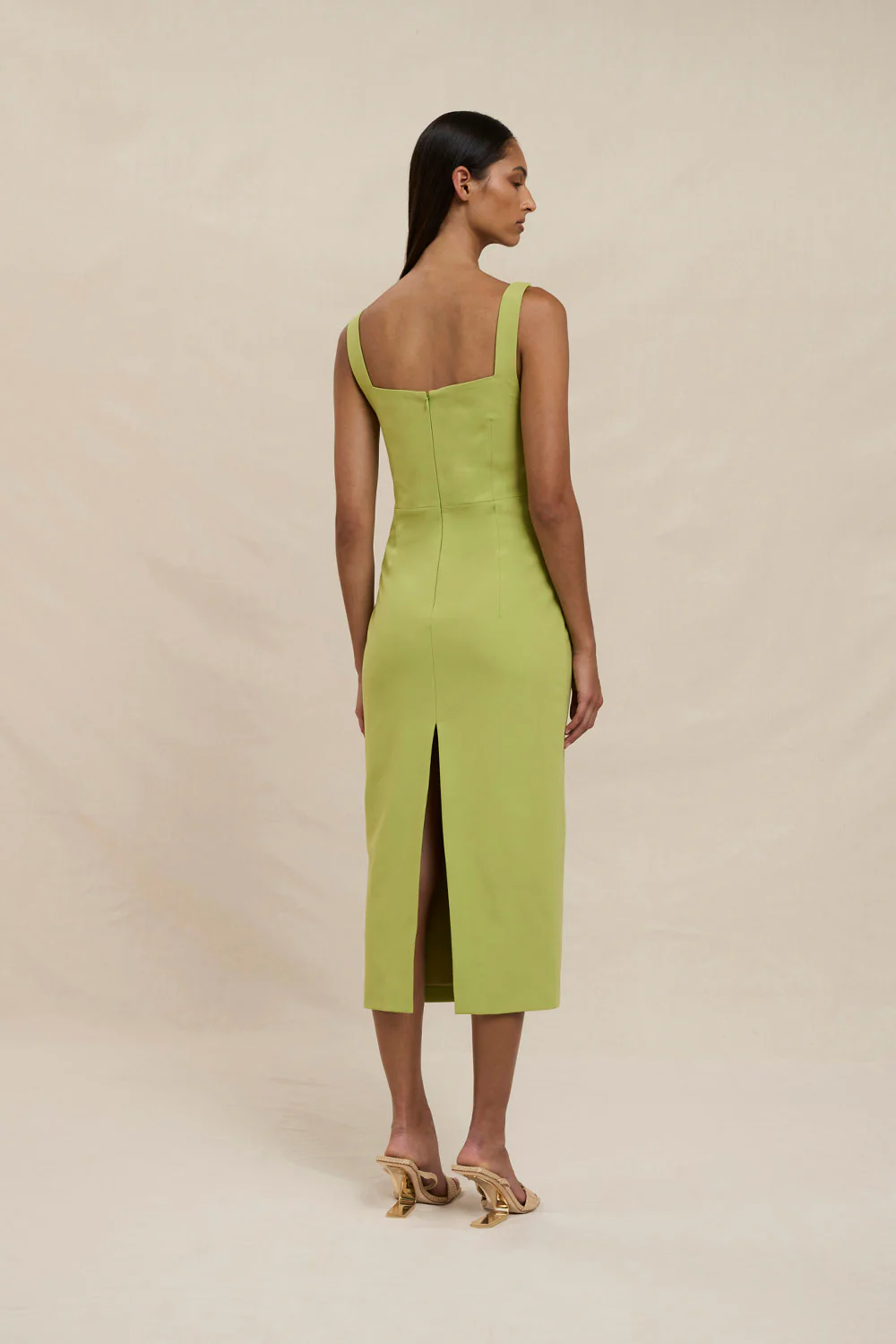 Venus Shell Midi Dress - Pistachio Green - Image 6