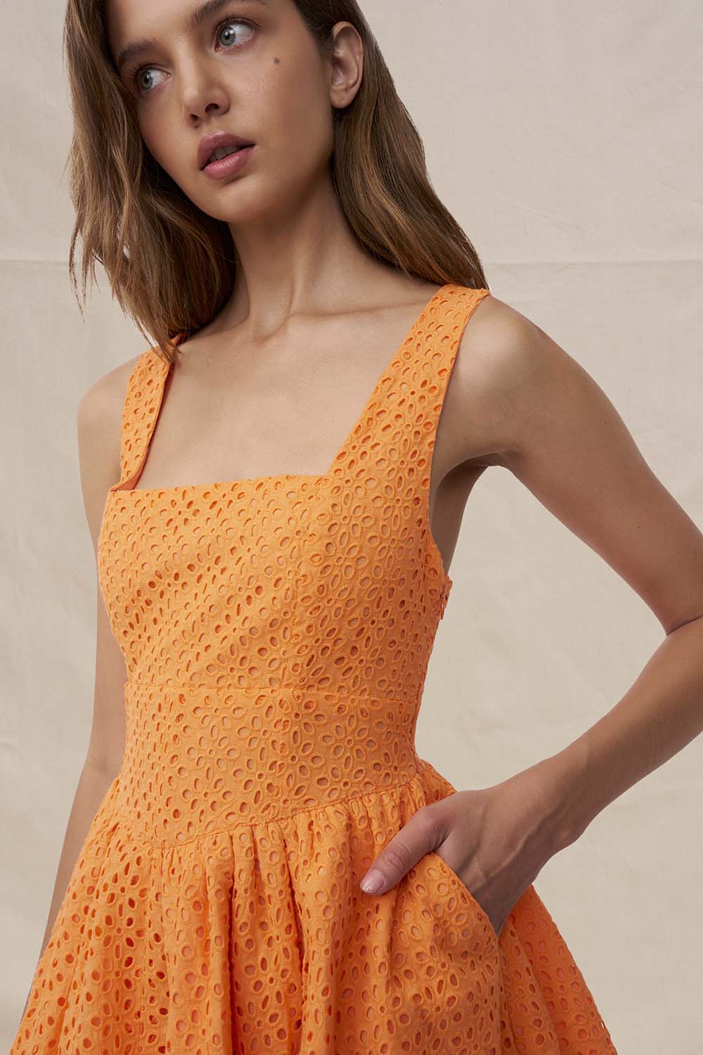 Vita Anglaise Mini Dress - Mango - Image 3