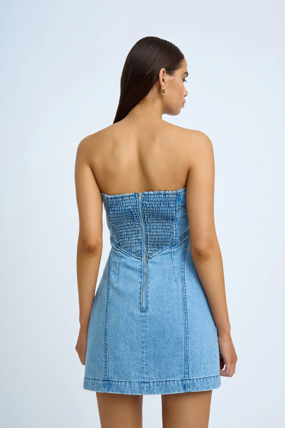 Vivienne Denim Mini Dress | Final Sale - Blue Wash - Image 3