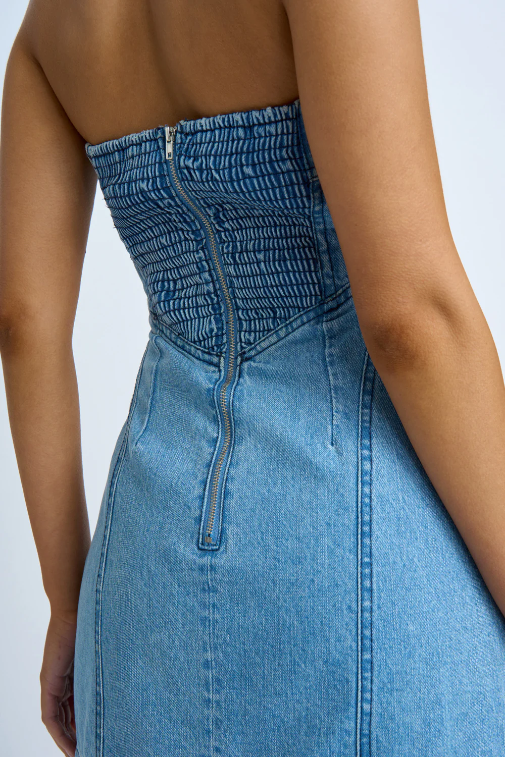 Vivienne Denim Mini Dress | Final Sale - Blue Wash - Image 4
