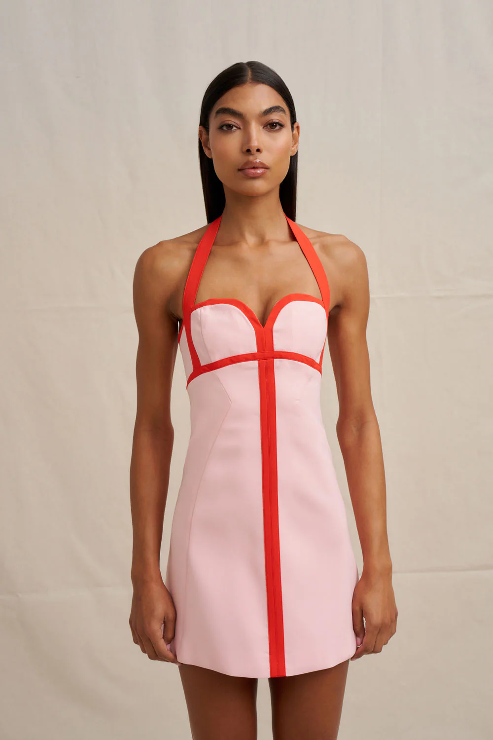 Wisteria Halter Mini Dress - Pastel Pink - Image 4